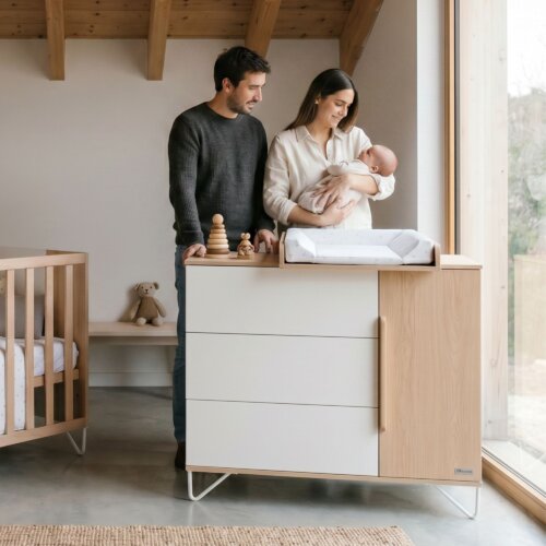 Cómoda infantil con cajones y puerta lateral- Amaia